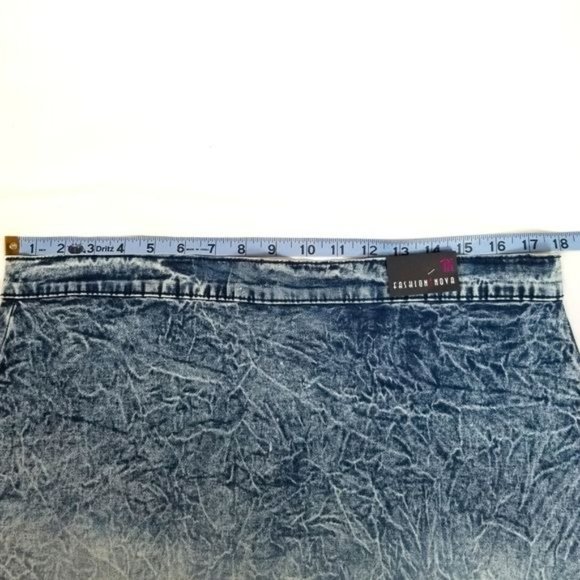 Fashion Nova Pencil Skirt Womens Size1X Stretch Acid Wash Mini Length NEW - Picture 10 of 12